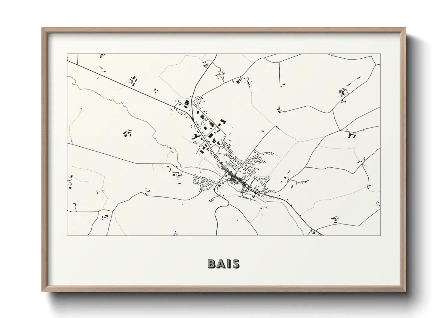 Une affiche de carte sur Bais
