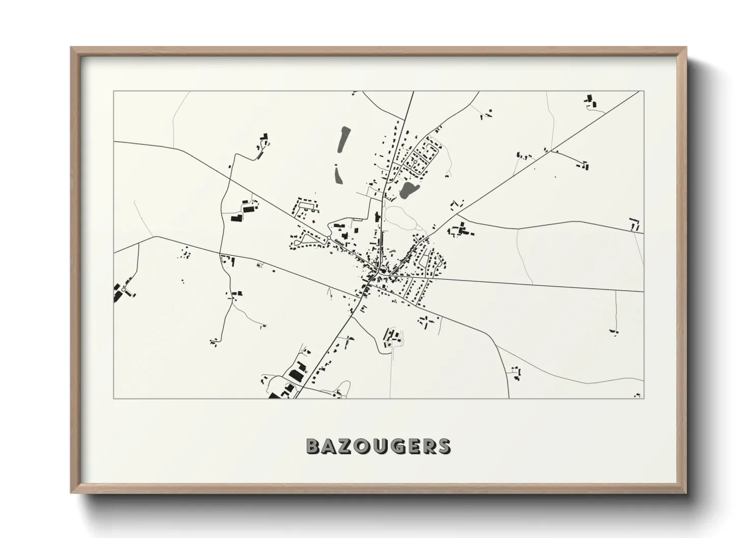 Une affiche de carte sur Bazougers