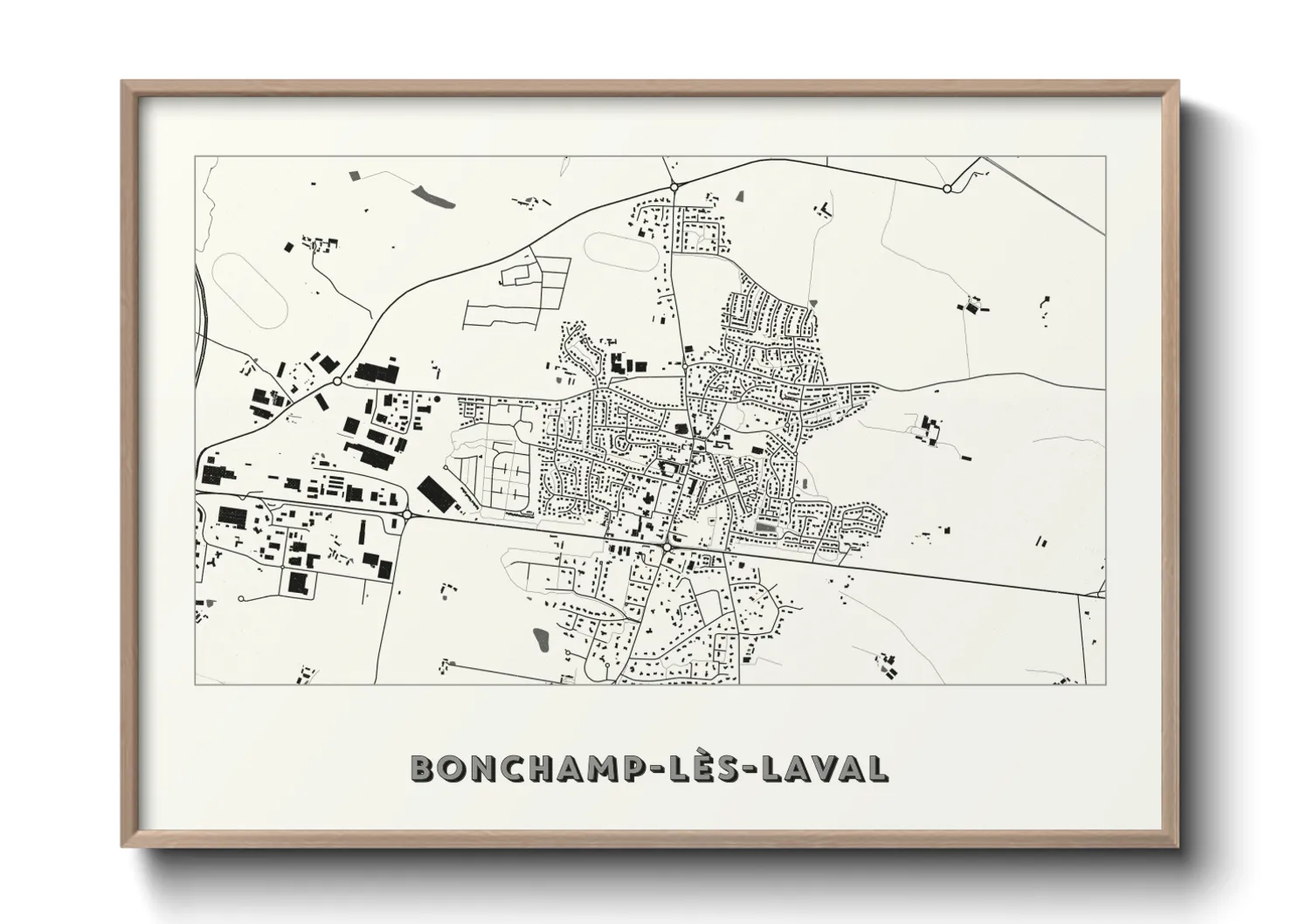 Une affiche de carte sur Bonchamp-lès-Laval
