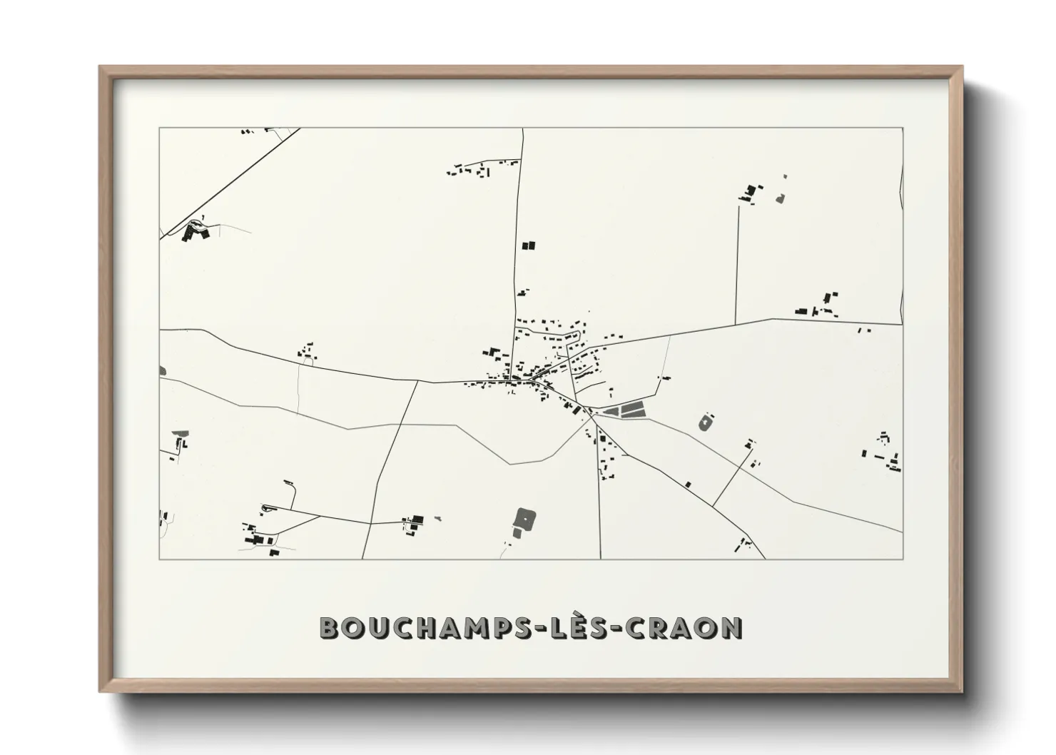 Une affiche de carte sur Bouchamps-lès-Craon