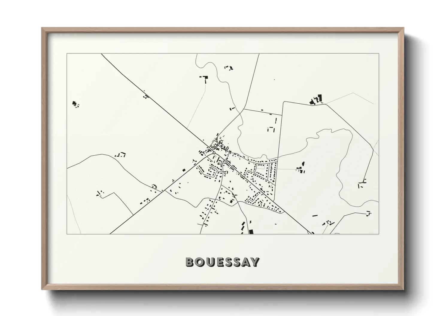 Une affiche de carte sur Bouessay