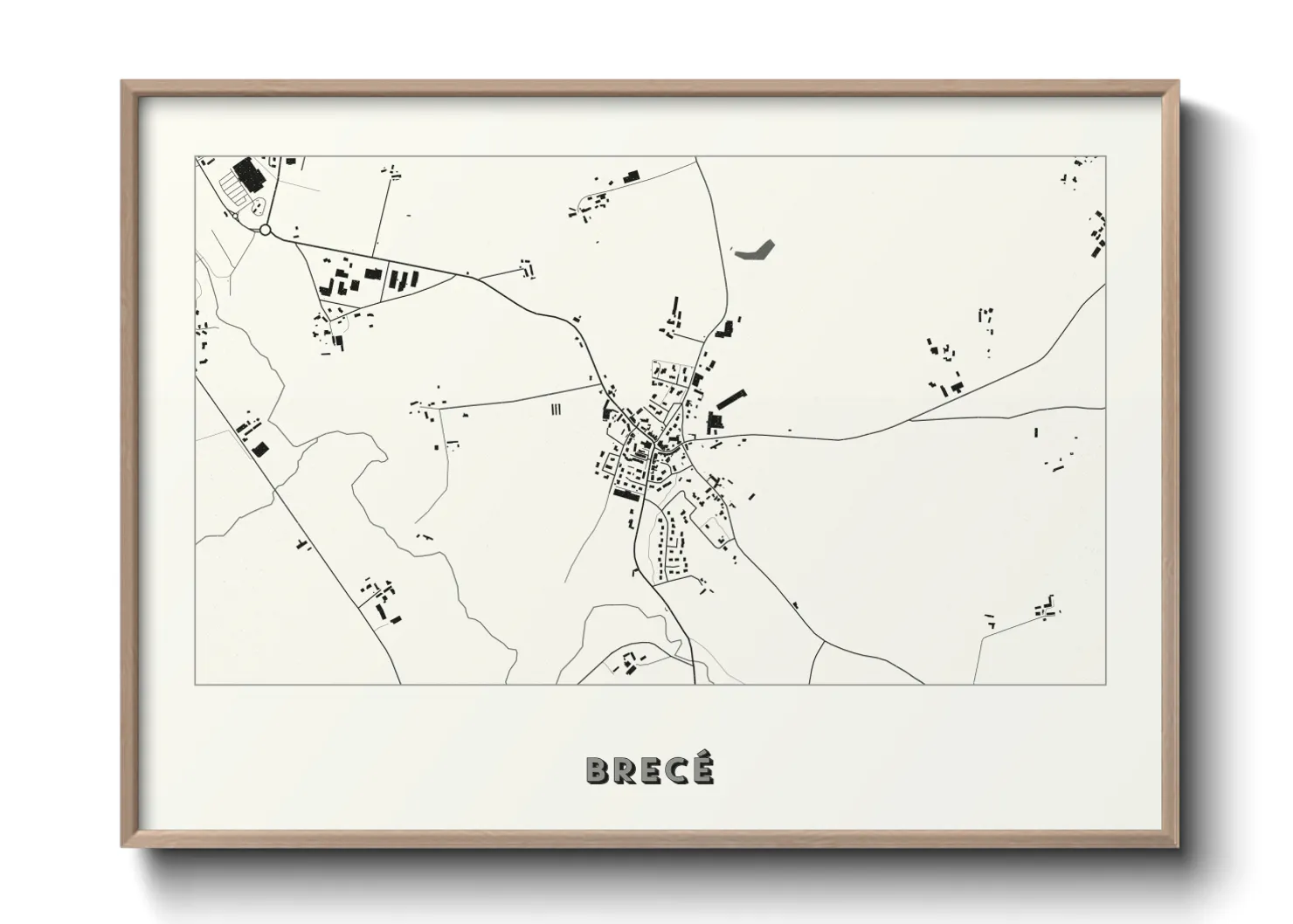 Une affiche de carte sur Brecé