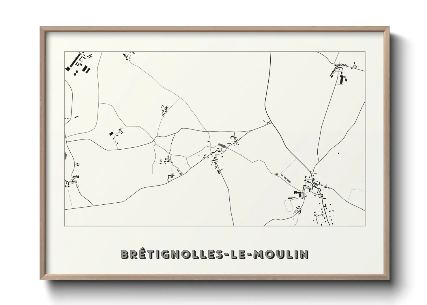 Une affiche de carte sur Brétignolles-le-Moulin