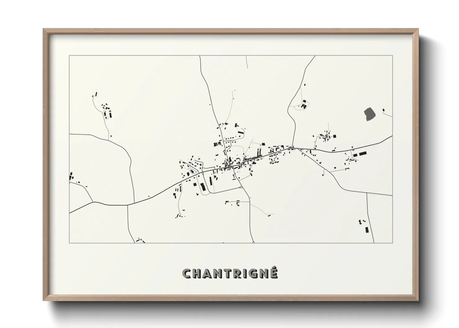 Une affiche de carte sur Chantrigné