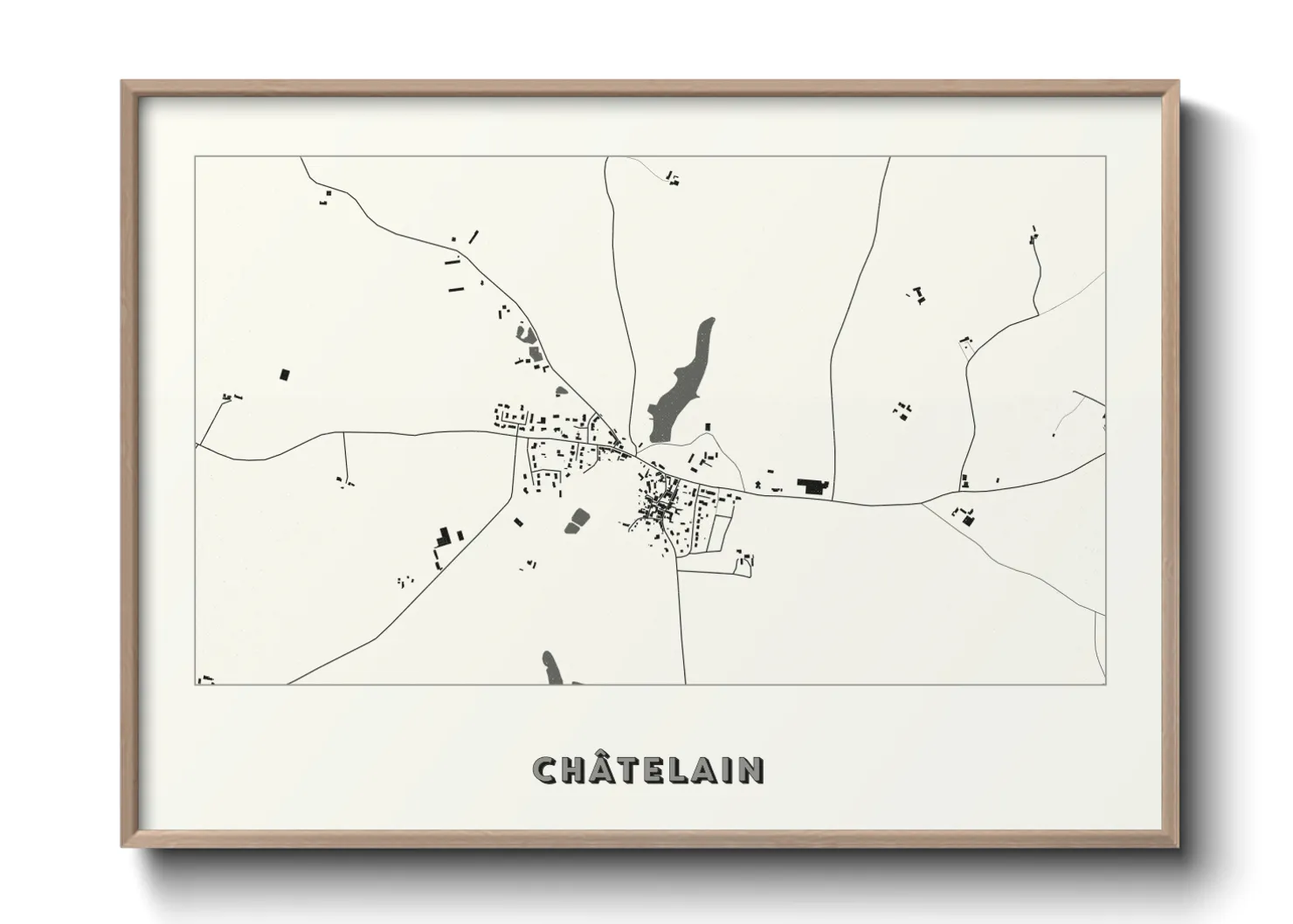 Une affiche de carte sur Châtelain