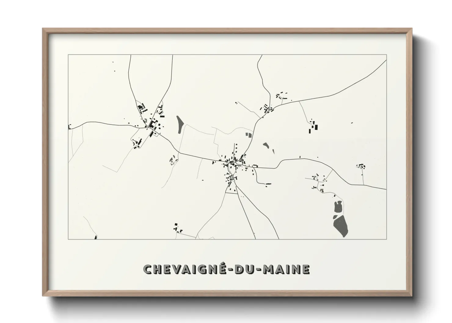Une affiche de carte sur Chevaigné-du-Maine