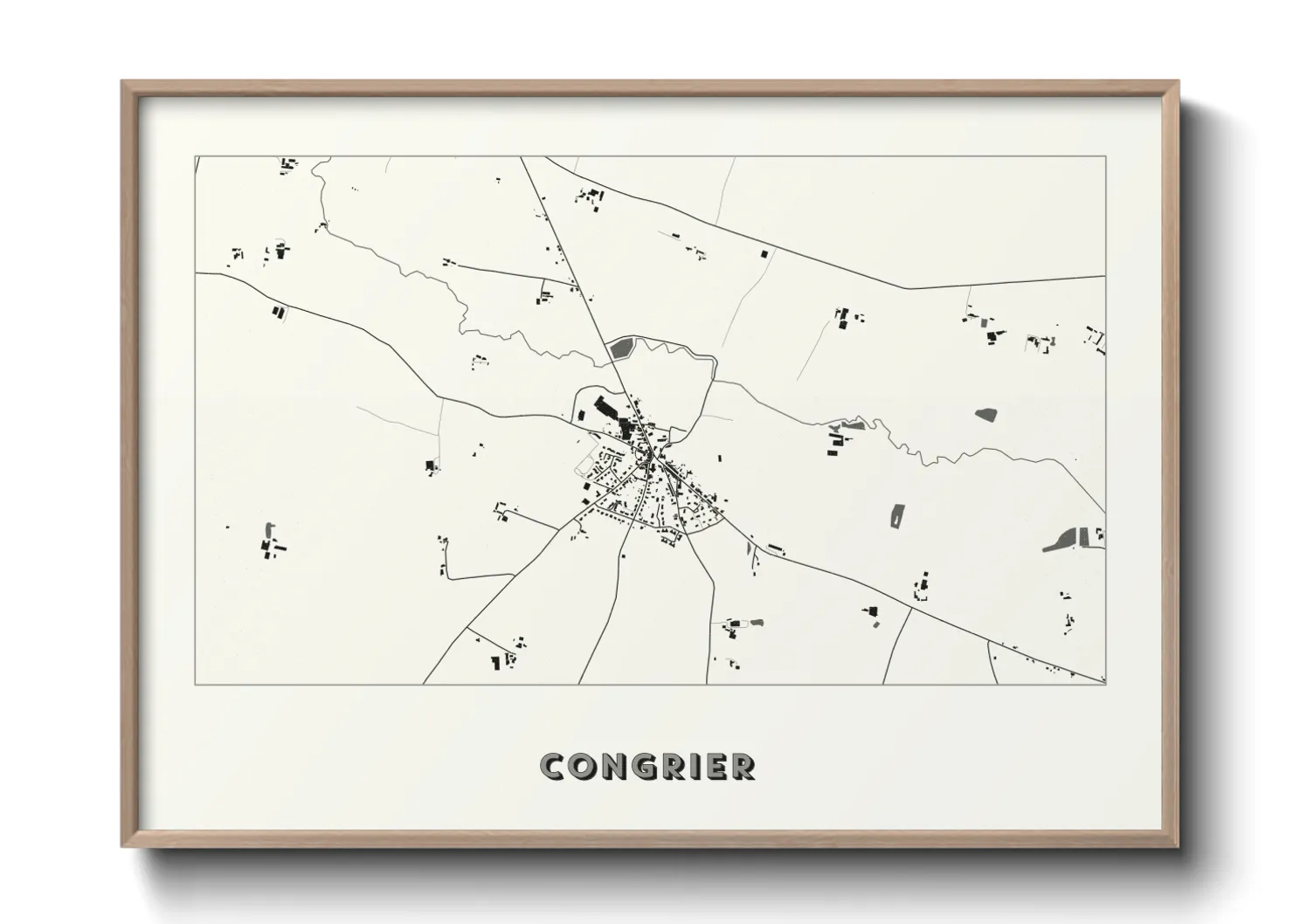Une affiche de carte sur Congrier