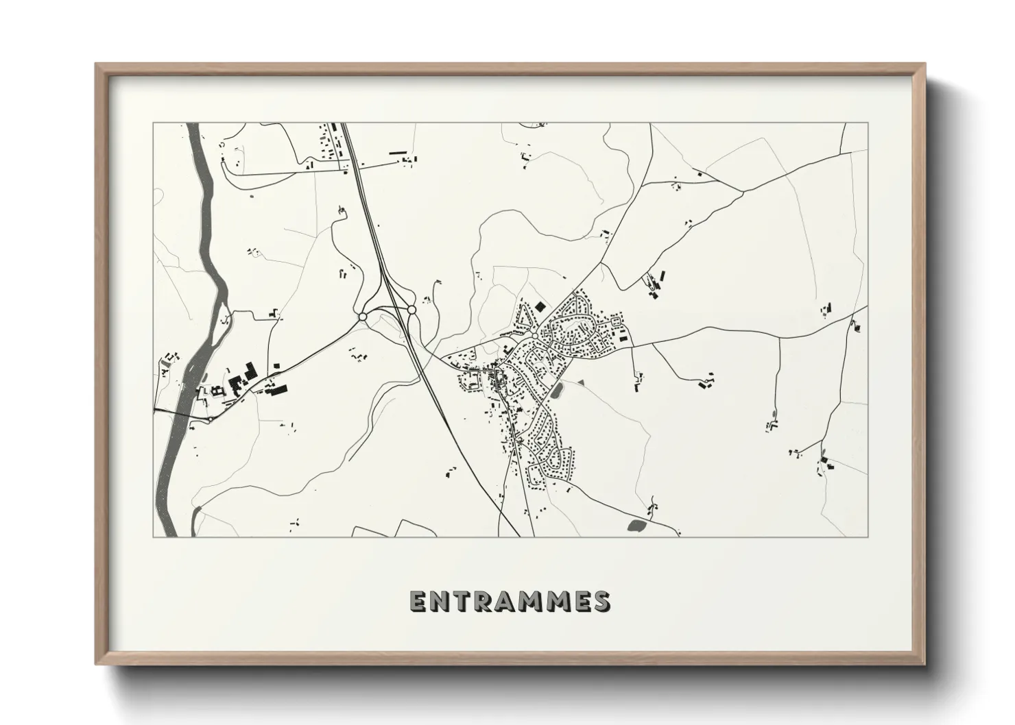 Une affiche de carte sur Entrammes