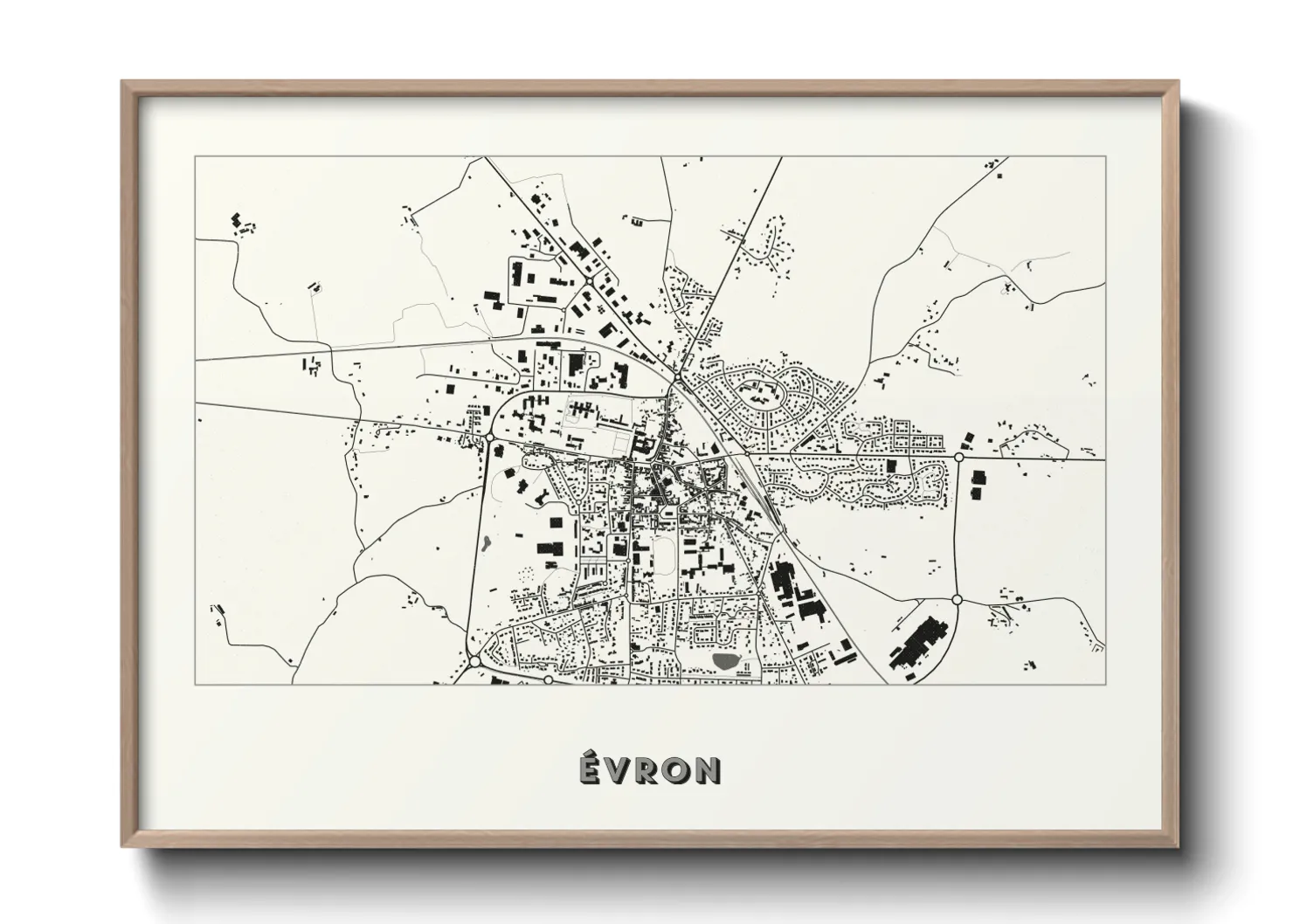 Une affiche de carte sur Évron