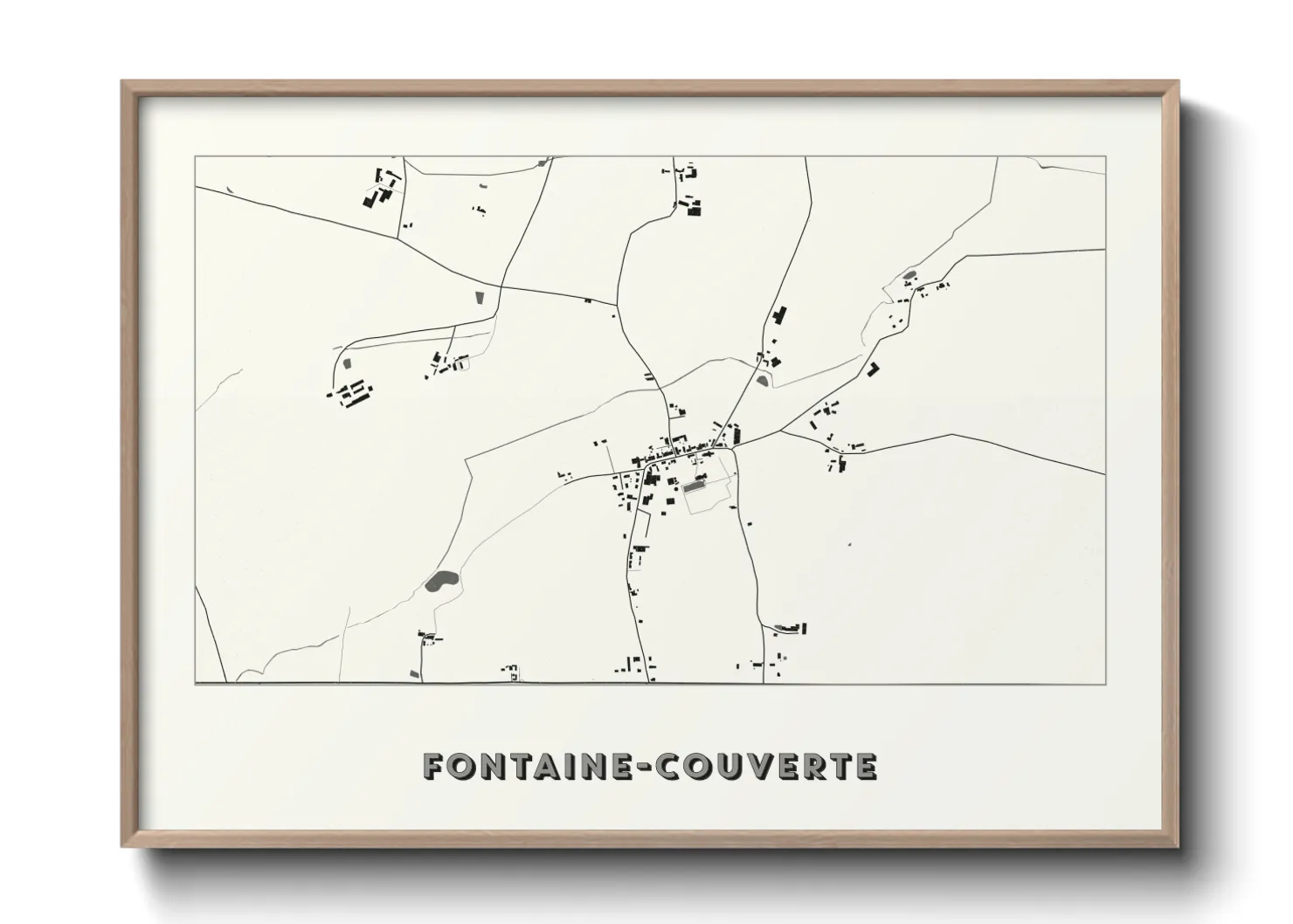 Une affiche de carte sur Fontaine-Couverte