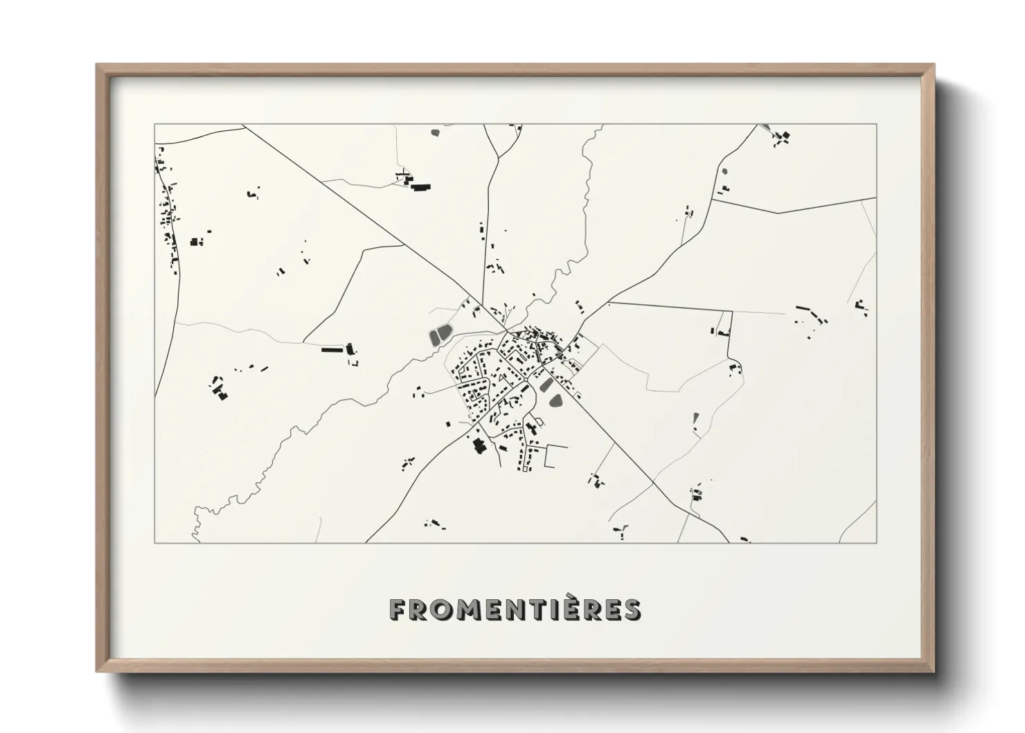 Une affiche de carte sur Fromentières