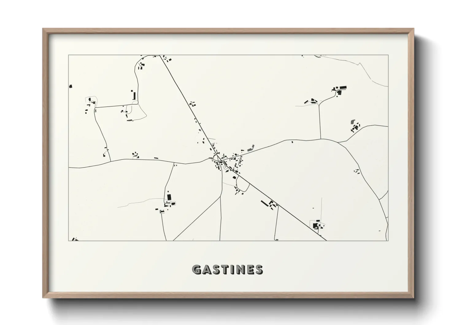 Une affiche de carte sur Gastines
