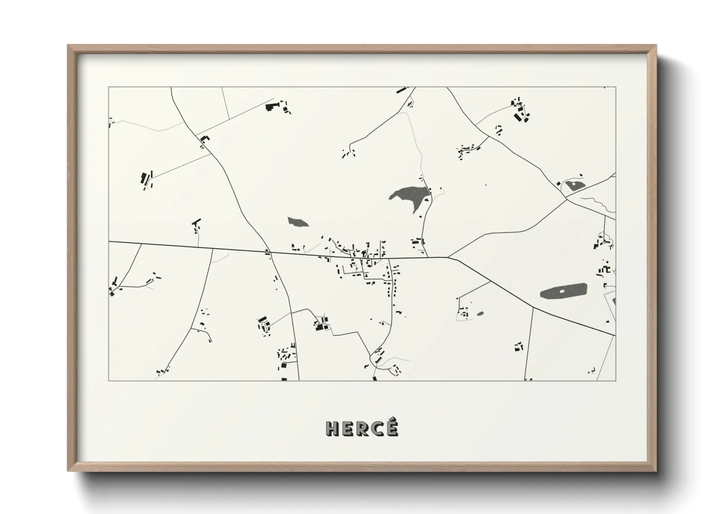 Une affiche de carte sur Hercé