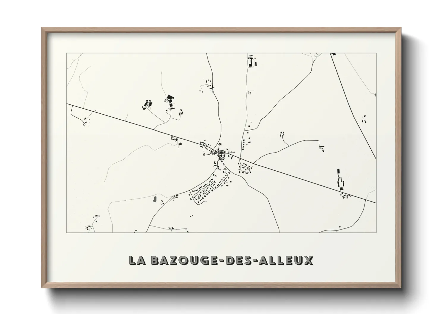 Une affiche de carte sur La Bazouge-des-Alleux