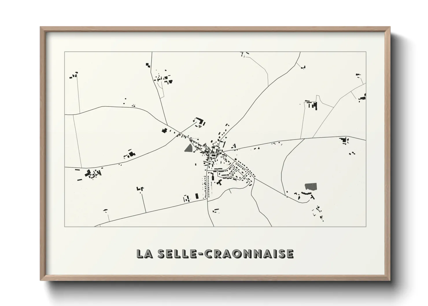 Une affiche de carte sur La Selle-Craonnaise