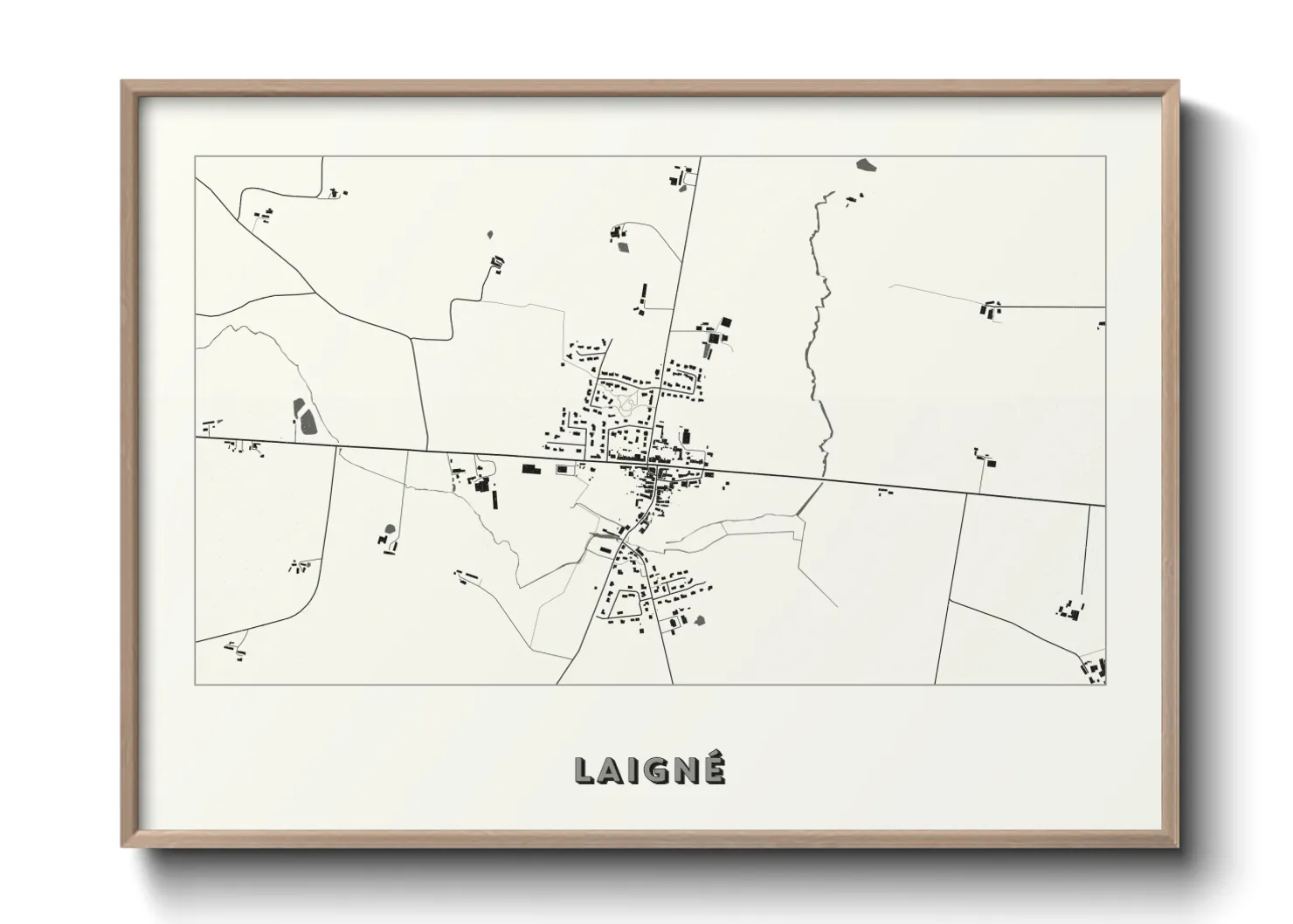 Une affiche de carte sur Laigné