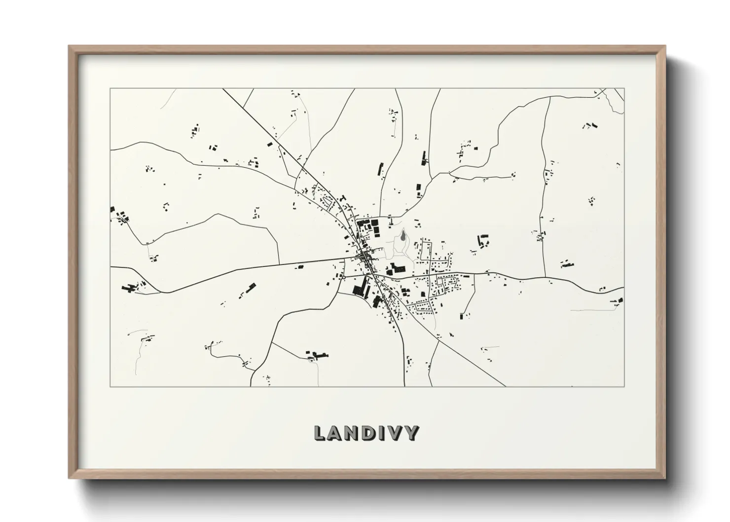Une affiche de carte sur Landivy