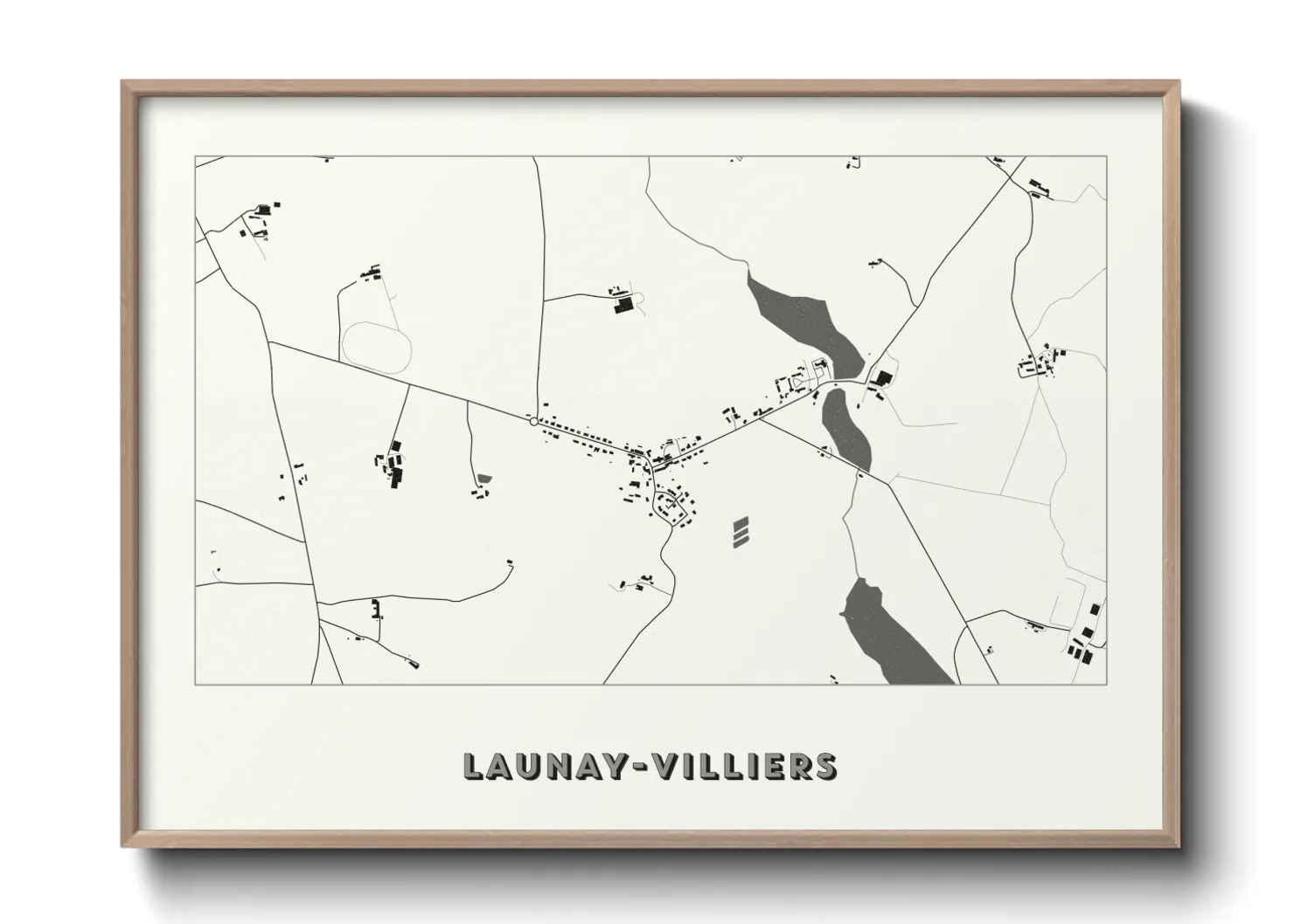 Une affiche de carte sur Launay-Villiers