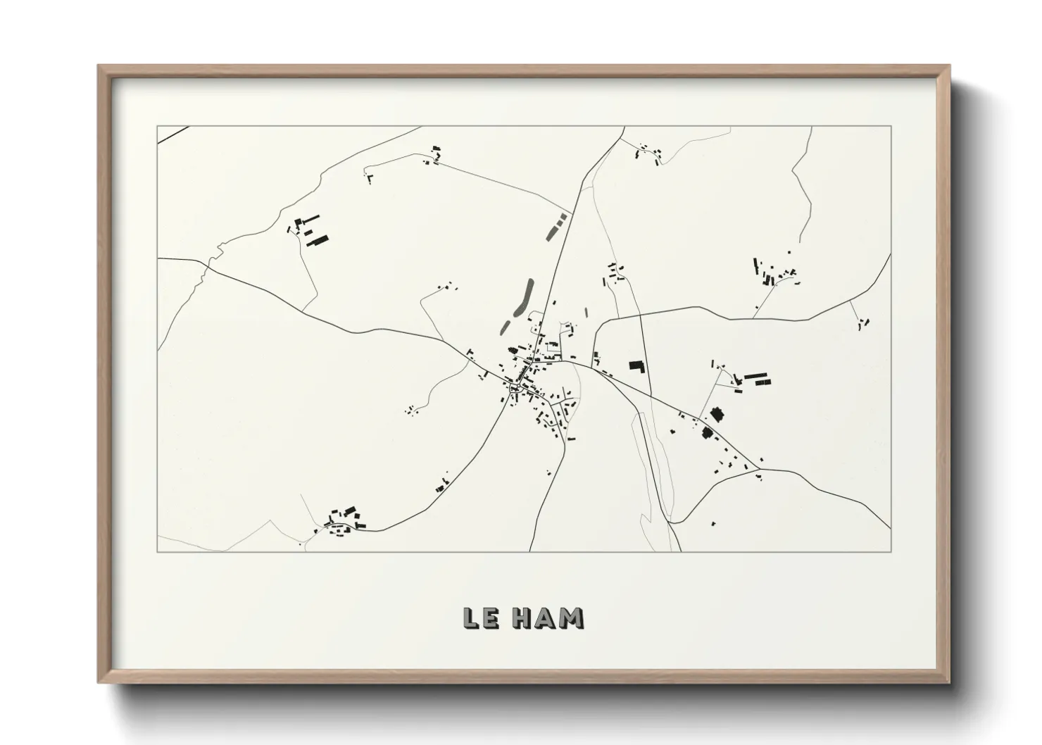Une affiche de carte sur Le Ham
