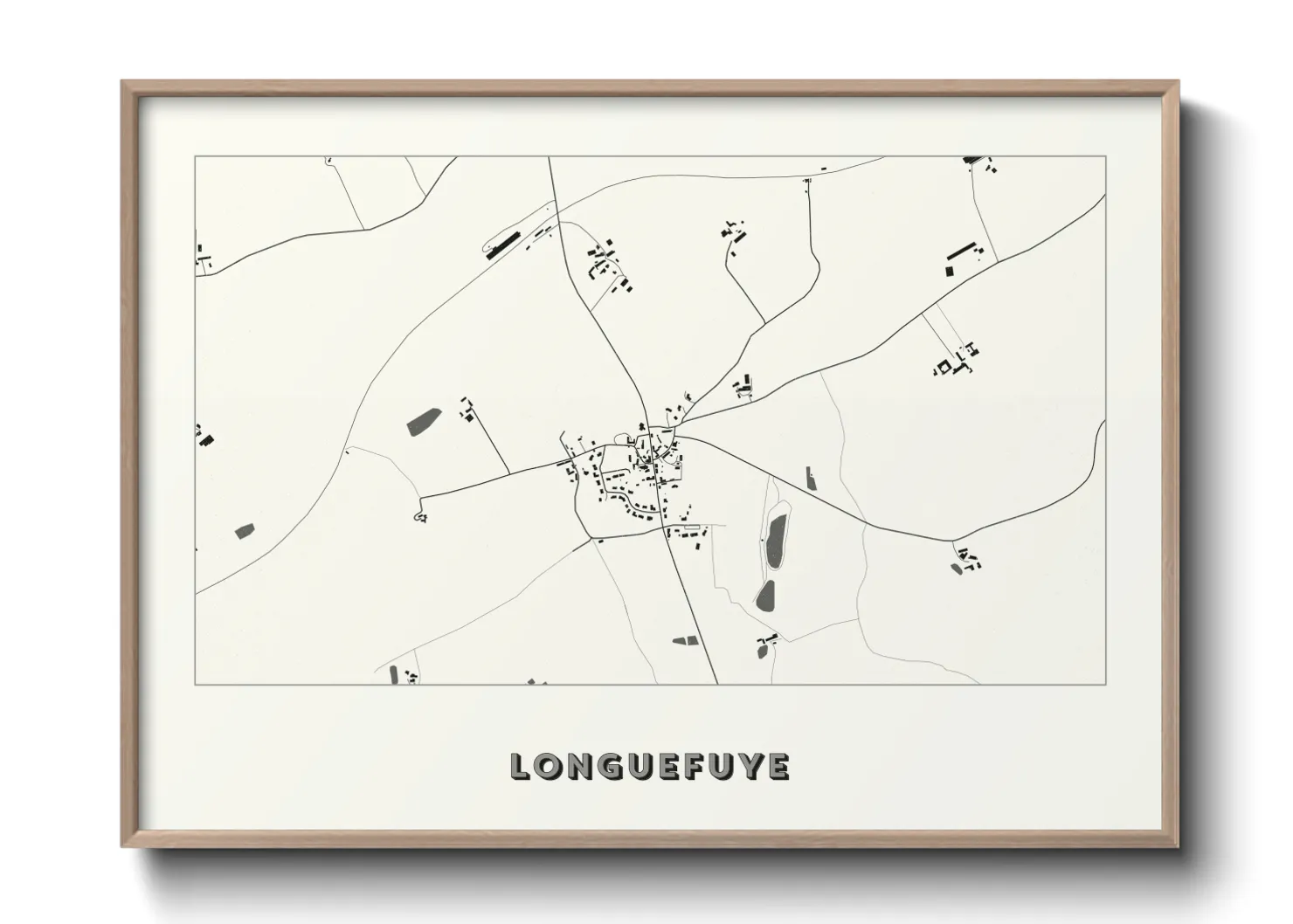 Une affiche de carte sur Longuefuye