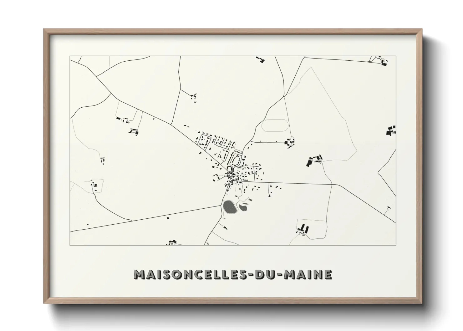 Une affiche de carte sur Maisoncelles-du-Maine
