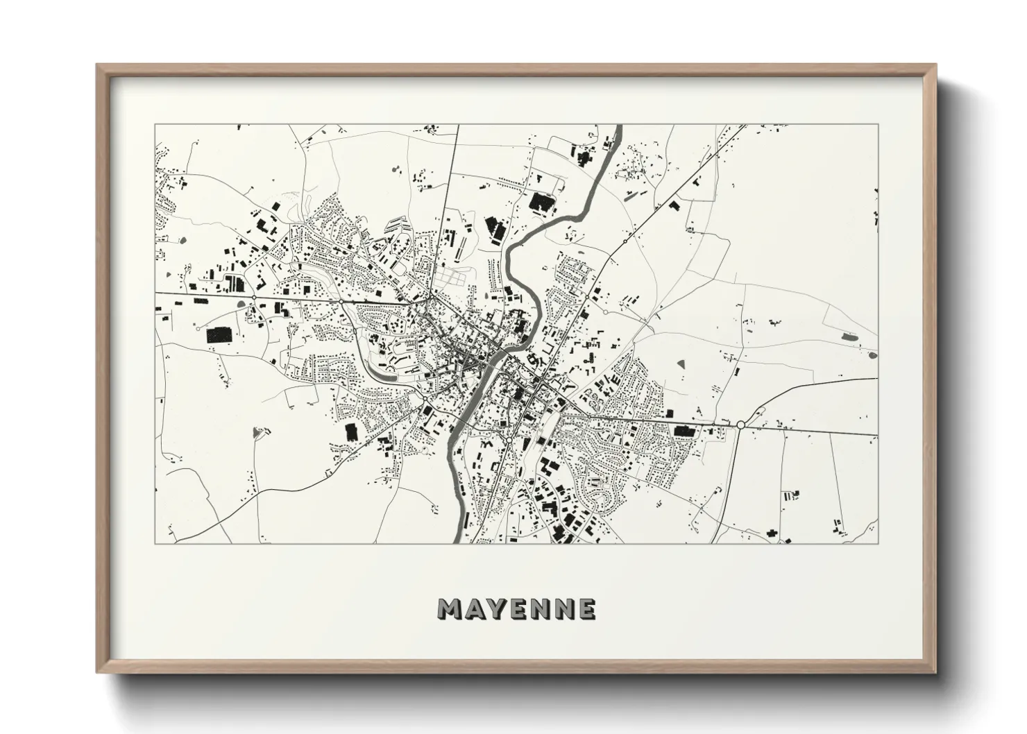 Une affiche de carte sur Mayenne