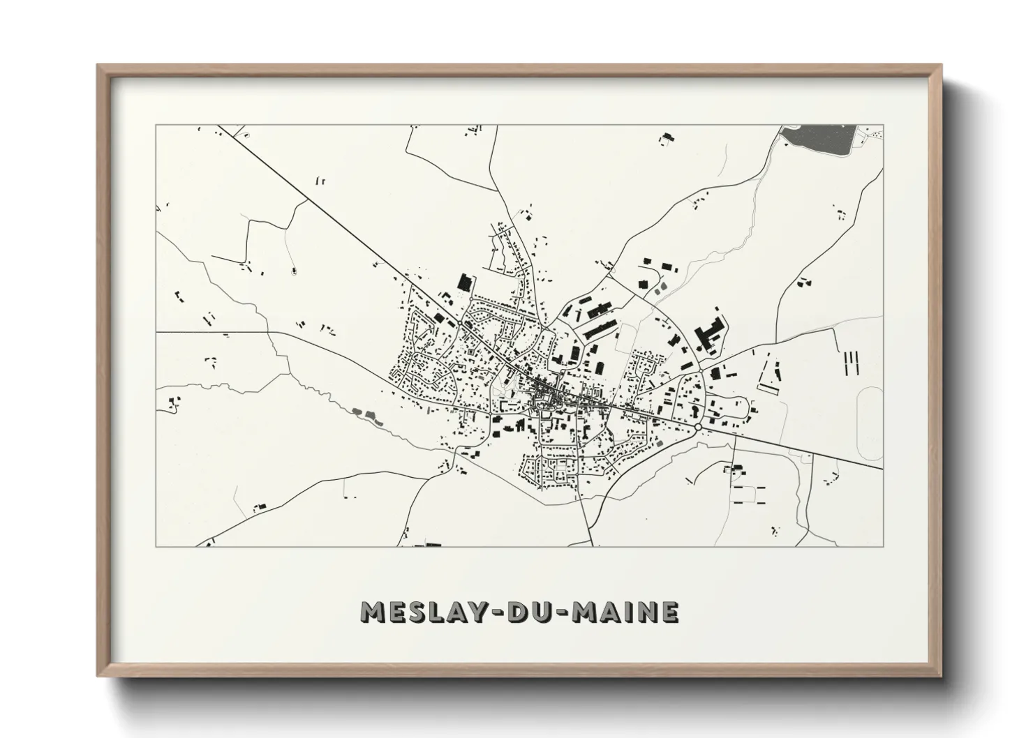 Une affiche de carte sur Meslay-du-Maine