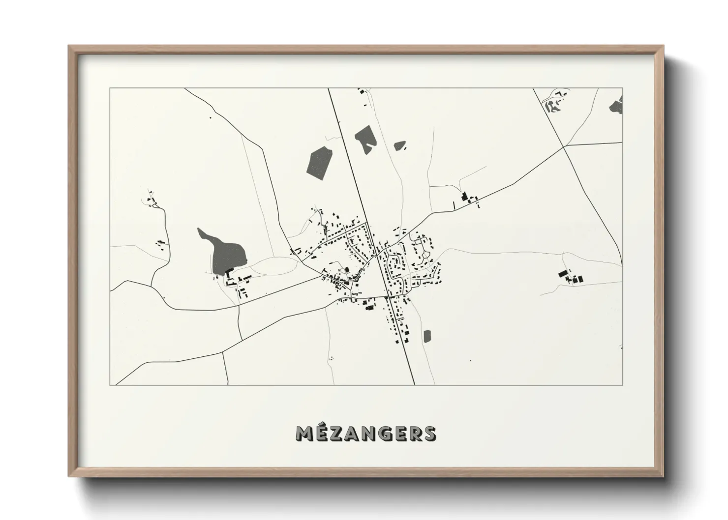 Une affiche de carte sur Mézangers