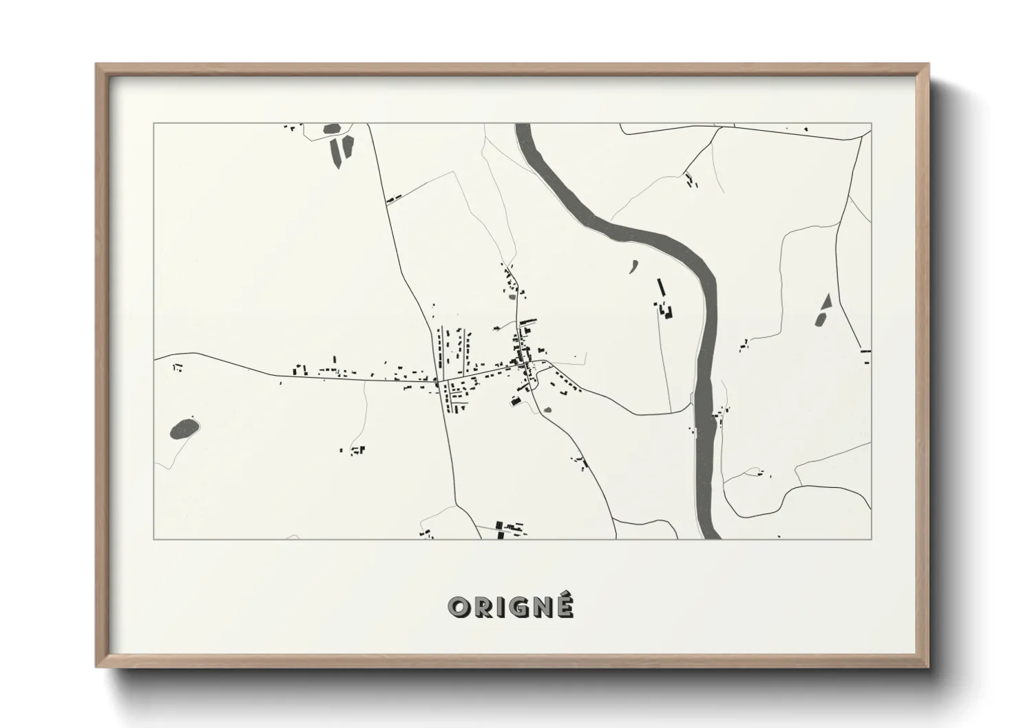 Une affiche de carte sur Origné