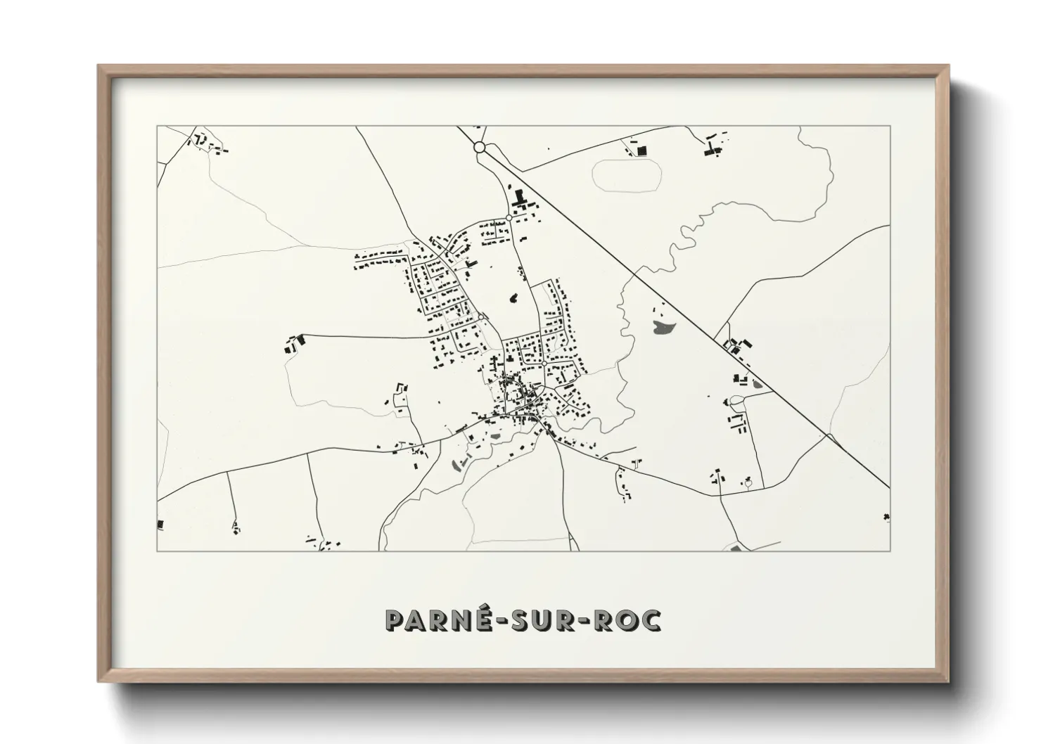 Une affiche de carte sur Parné-sur-Roc