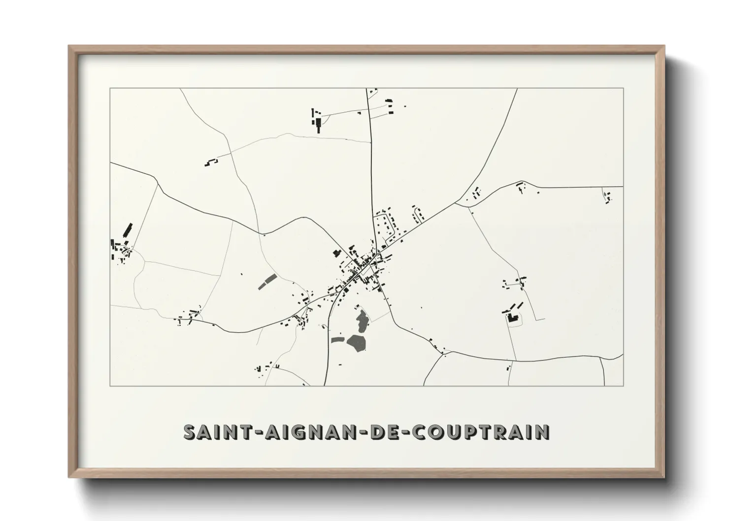 Une affiche de carte sur Saint-Aignan-de-Couptrain