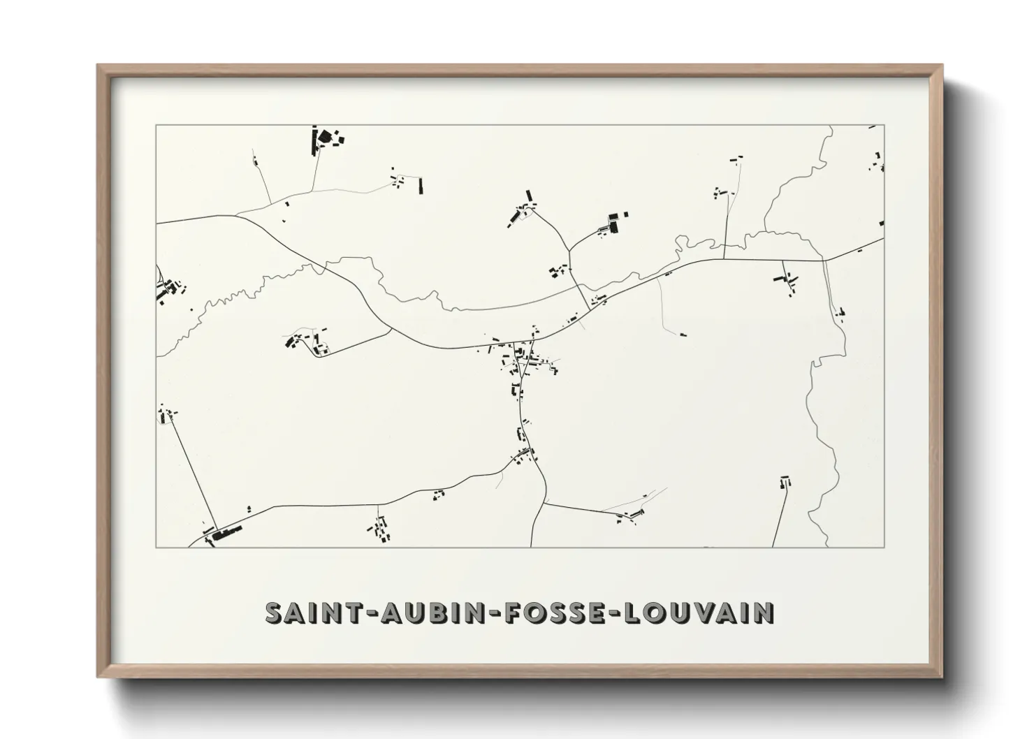 Une affiche de carte sur Saint-Aubin-Fosse-Louvain