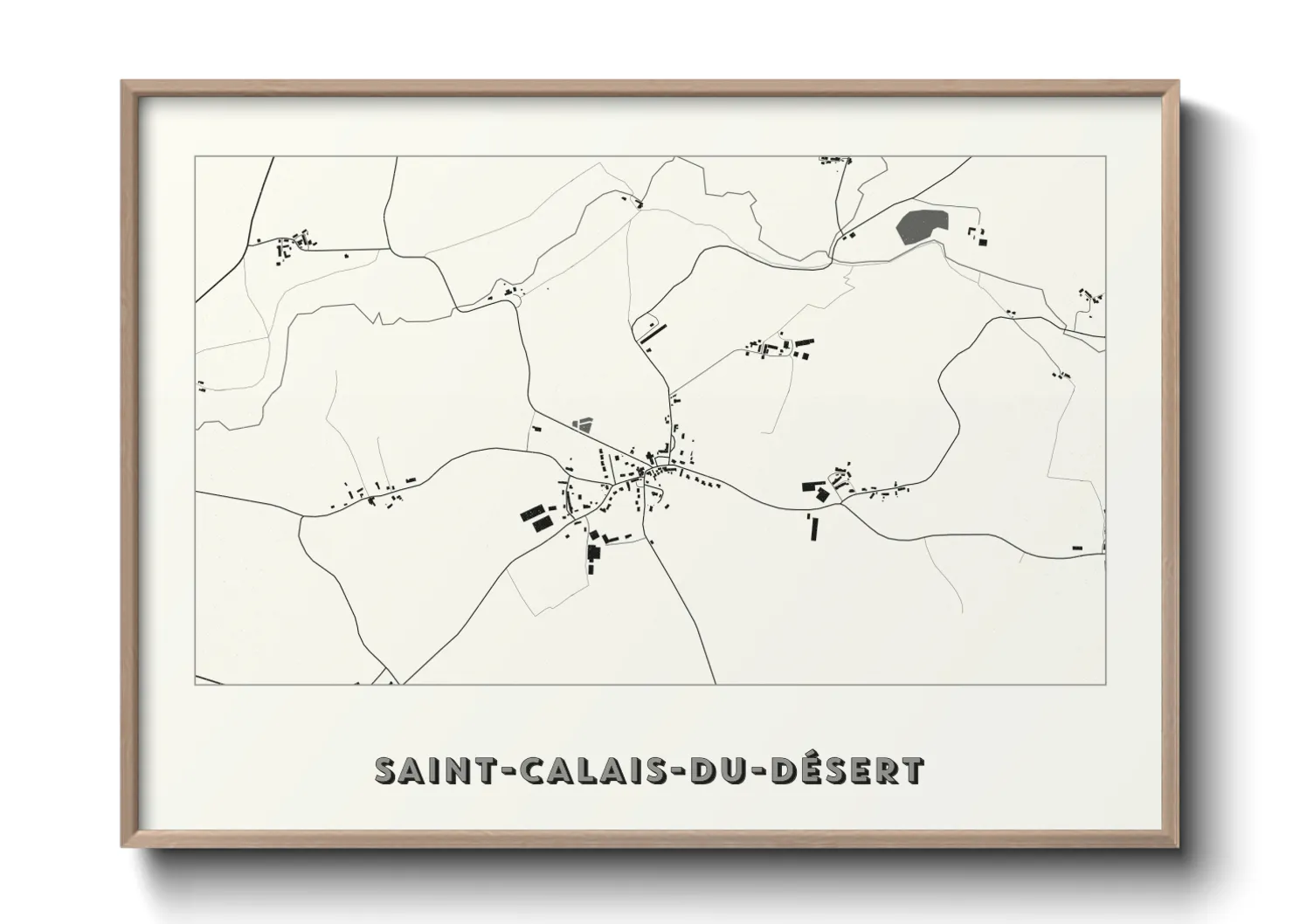 Une affiche de carte sur Saint-Calais-du-Désert