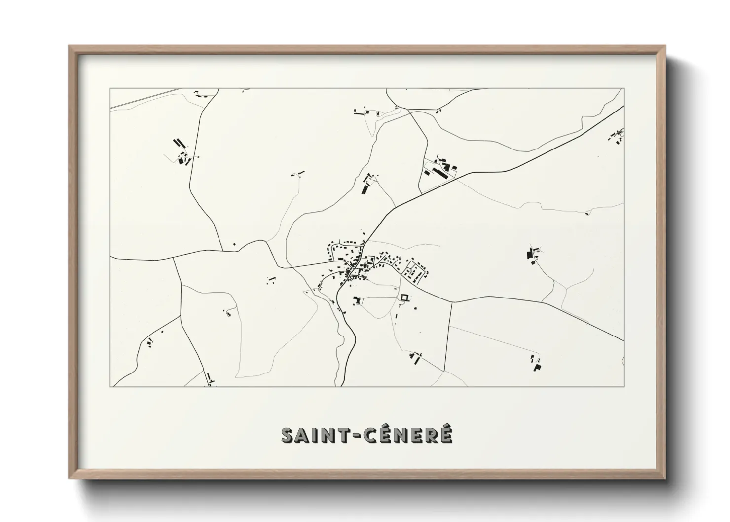 Une affiche de carte sur Saint-Céneré