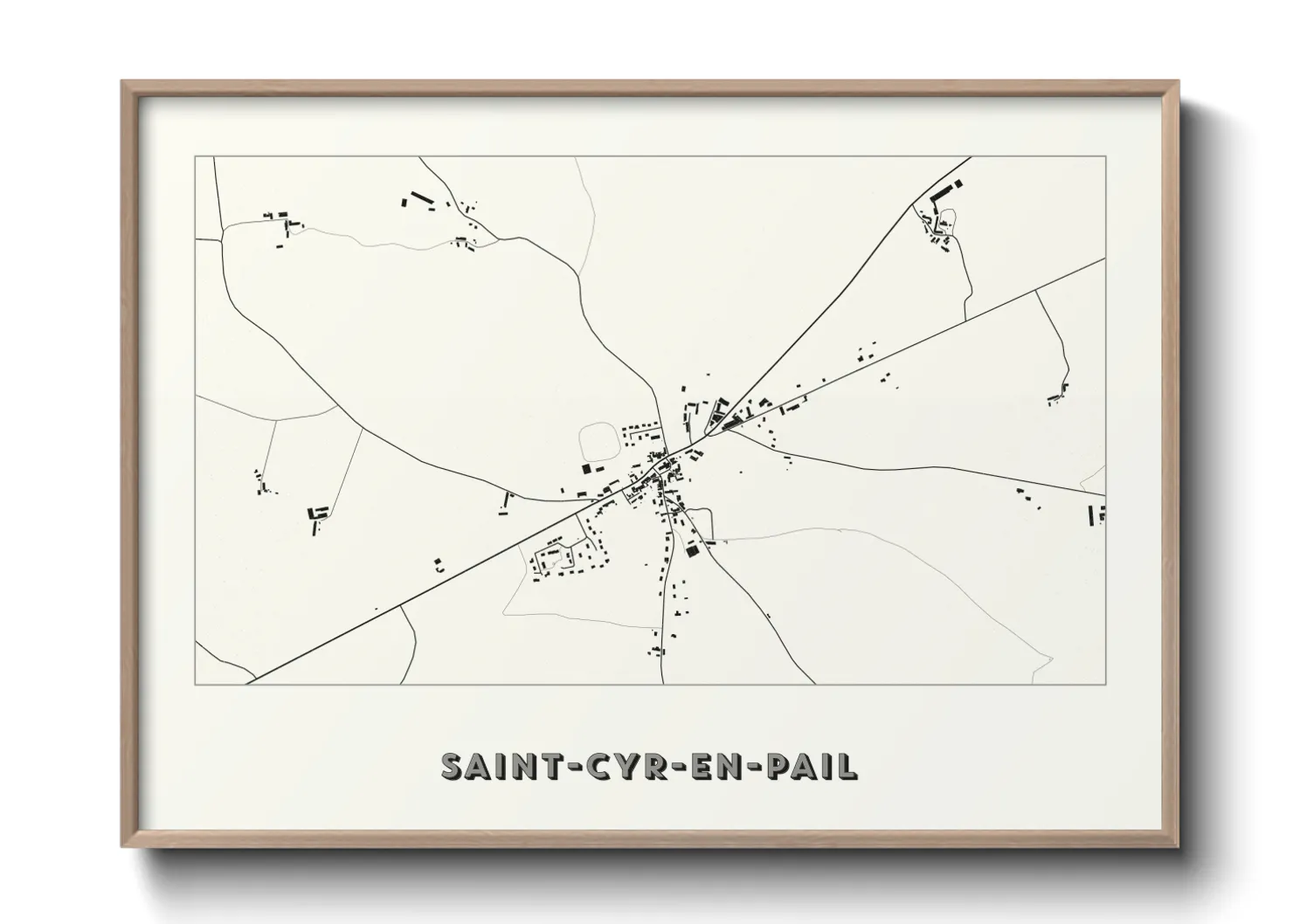 Une affiche de carte sur Saint-Cyr-en-Pail