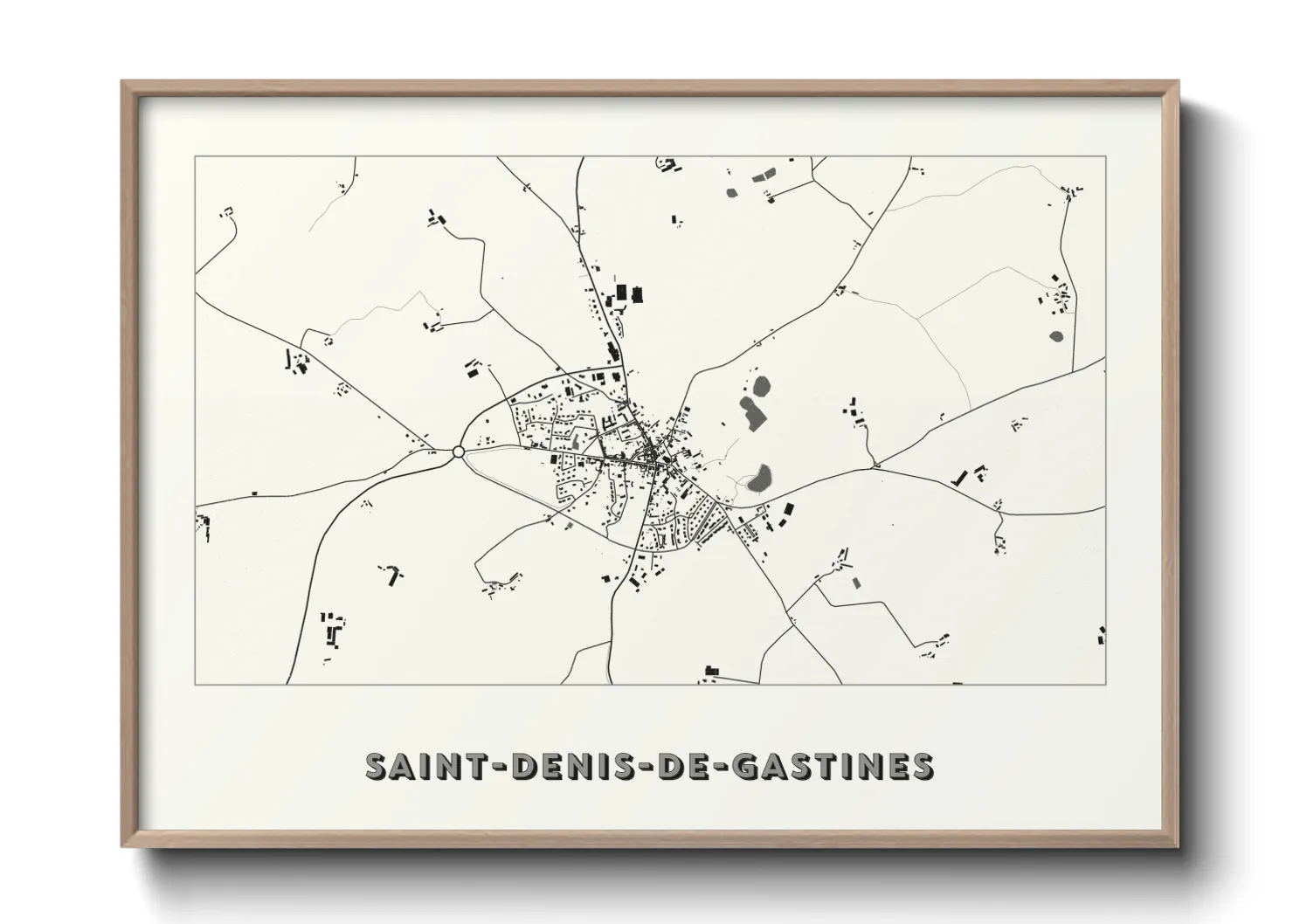 Une affiche de carte sur Saint-Denis-de-Gastines