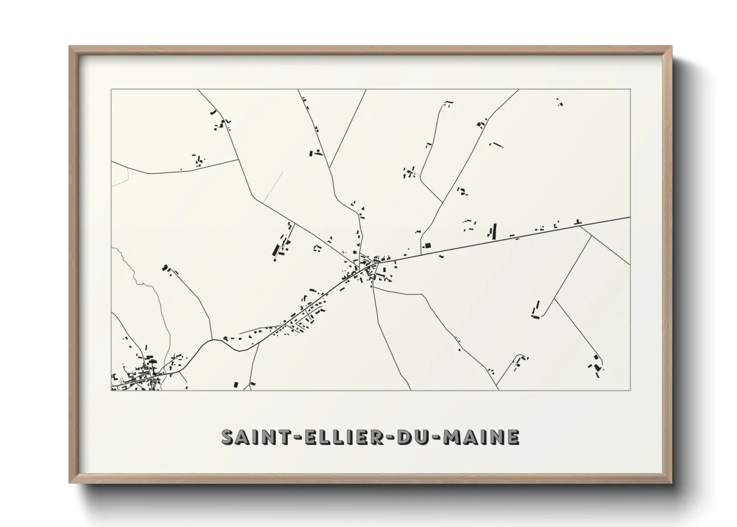 Une affiche de carte sur Saint-Ellier-du-Maine