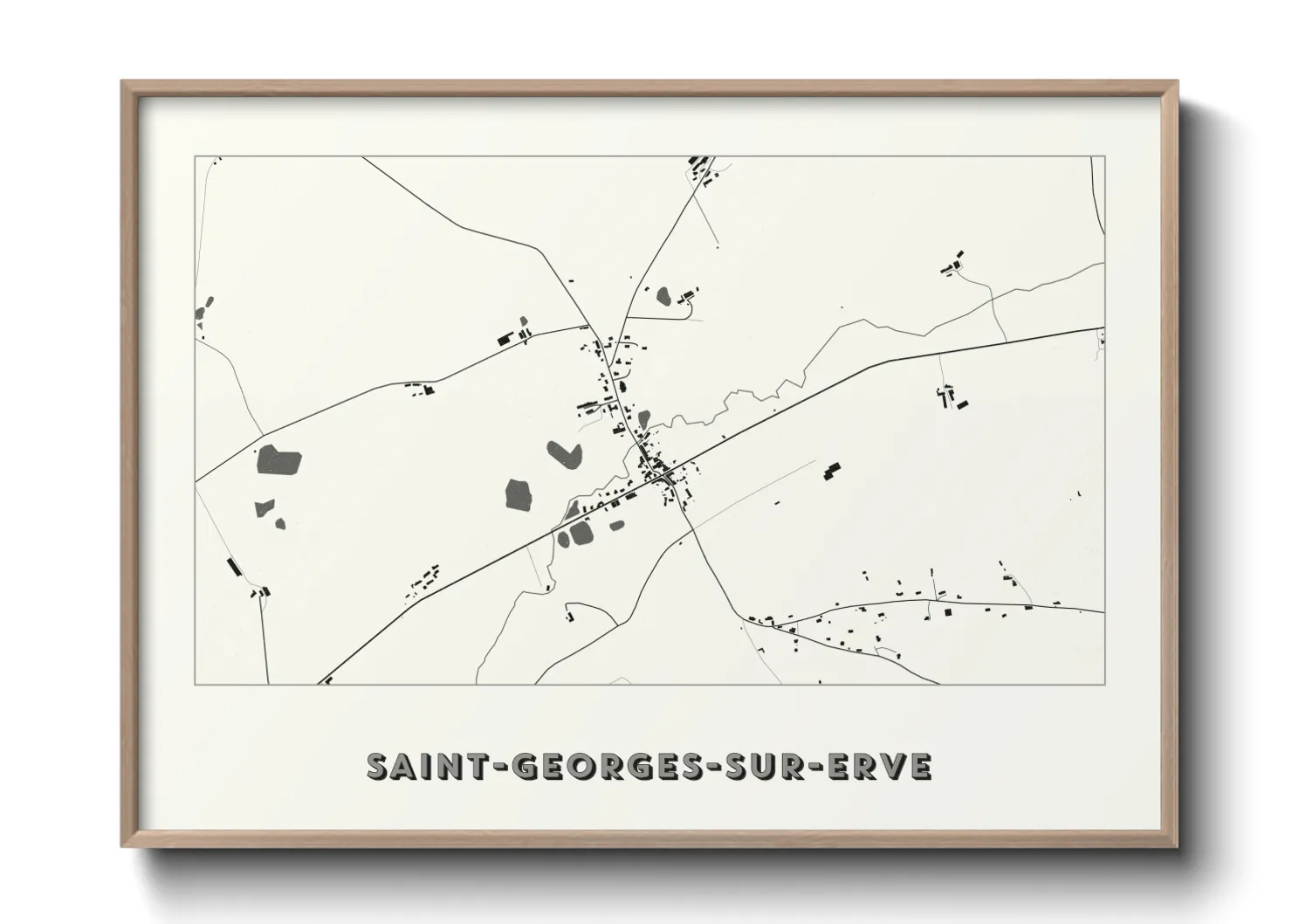 Une affiche de carte sur Saint-Georges-sur-Erve