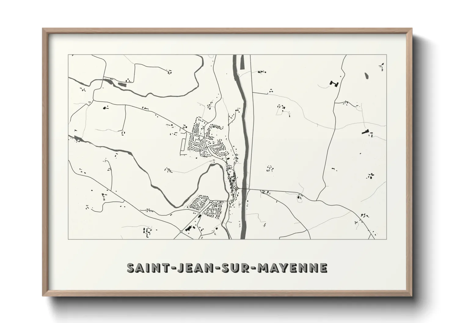 Une affiche de carte sur Saint-Jean-sur-Mayenne