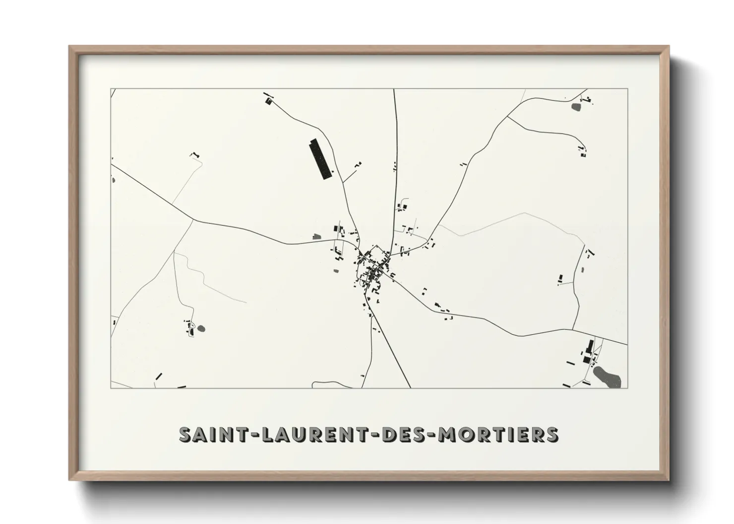 Une affiche de carte sur Saint-Laurent-des-Mortiers