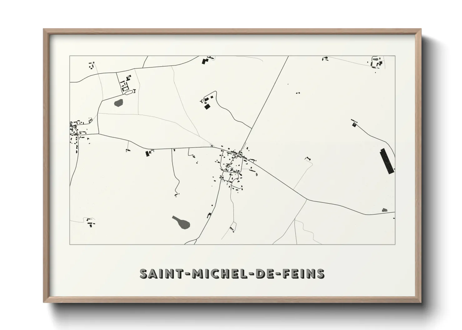 Une affiche de carte sur Saint-Michel-de-Feins