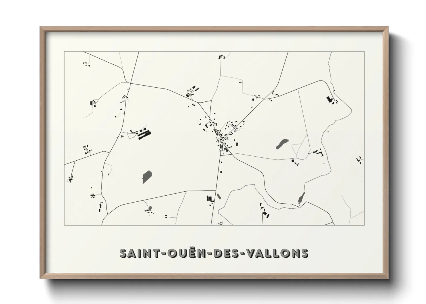 Une affiche de carte sur Saint-Ouën-des-Vallons