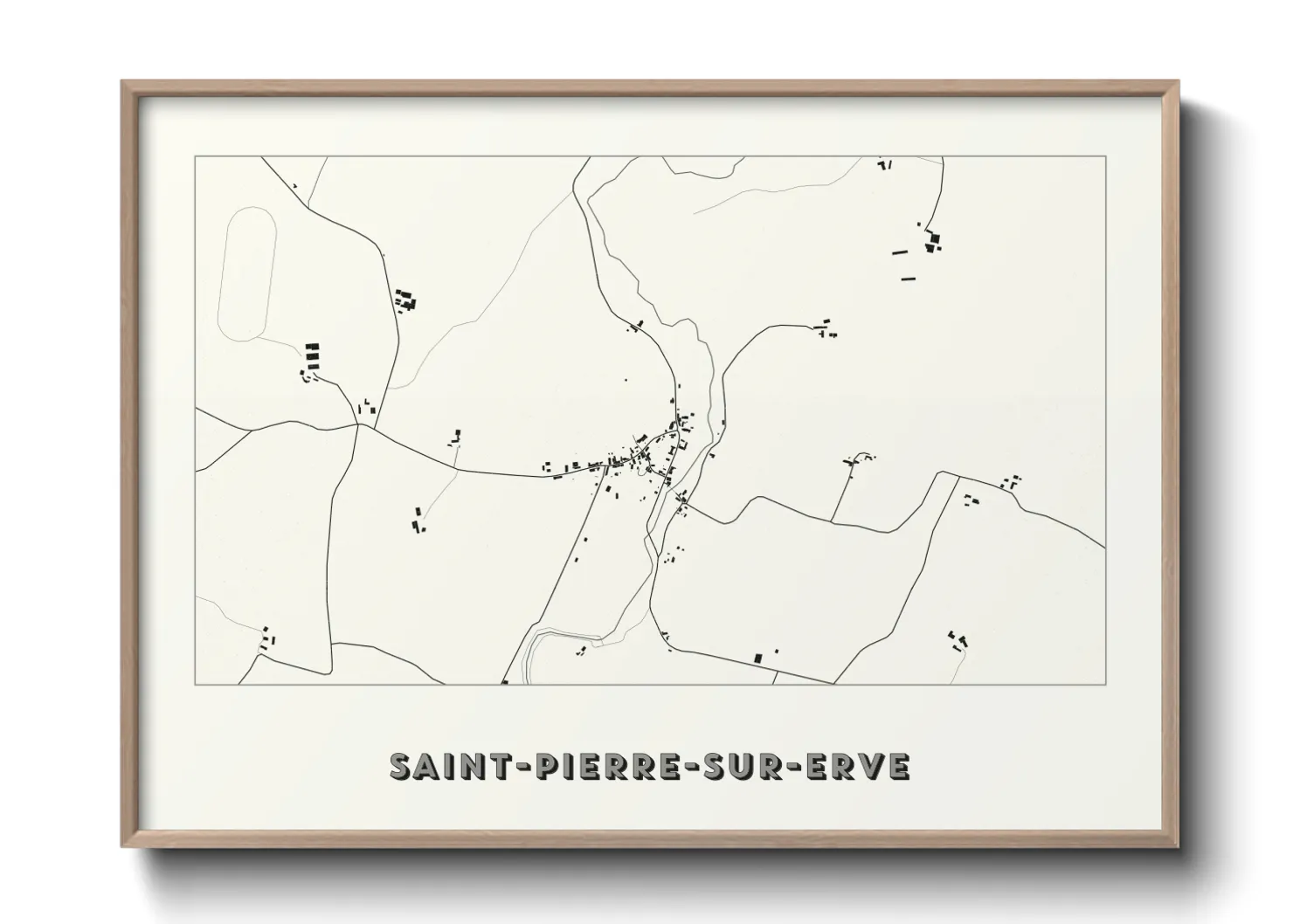 Une affiche de carte sur Saint-Pierre-sur-Erve