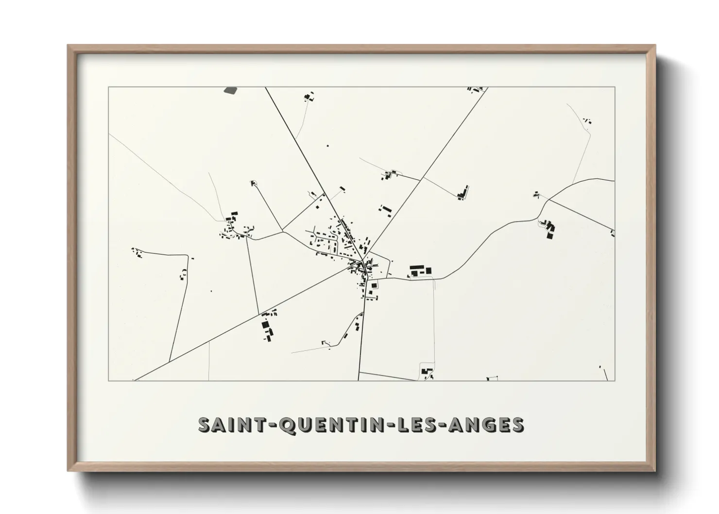 Une affiche de carte sur Saint-Quentin-les-Anges