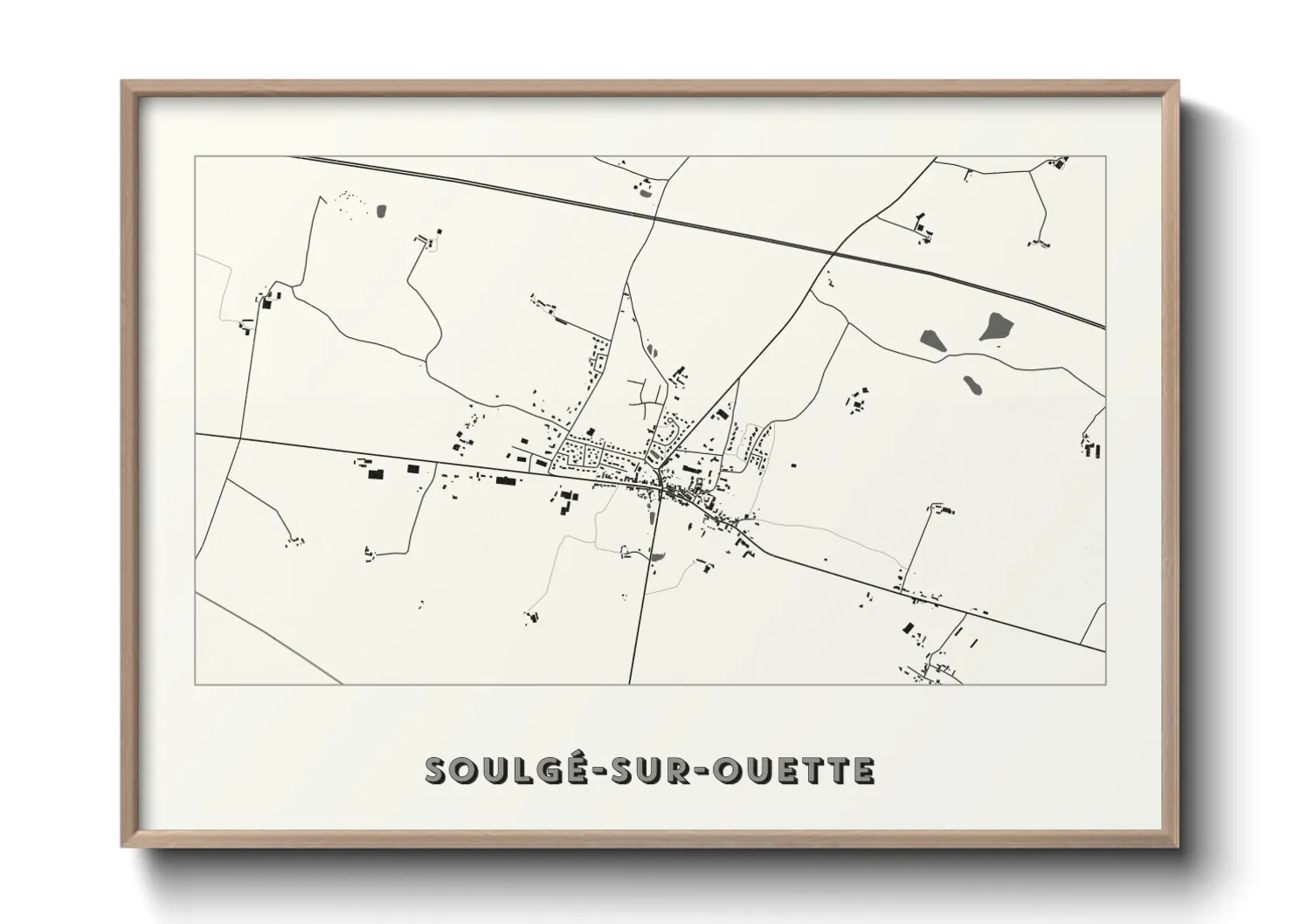 Une affiche de carte sur Soulgé-sur-Ouette