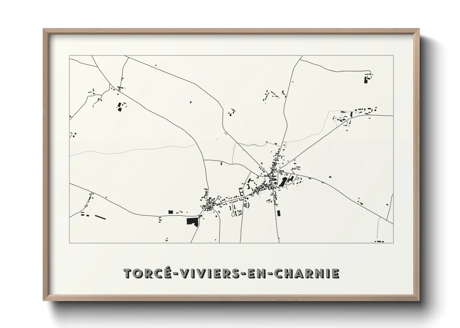 Une affiche de carte sur Torcé-Viviers-en-Charnie
