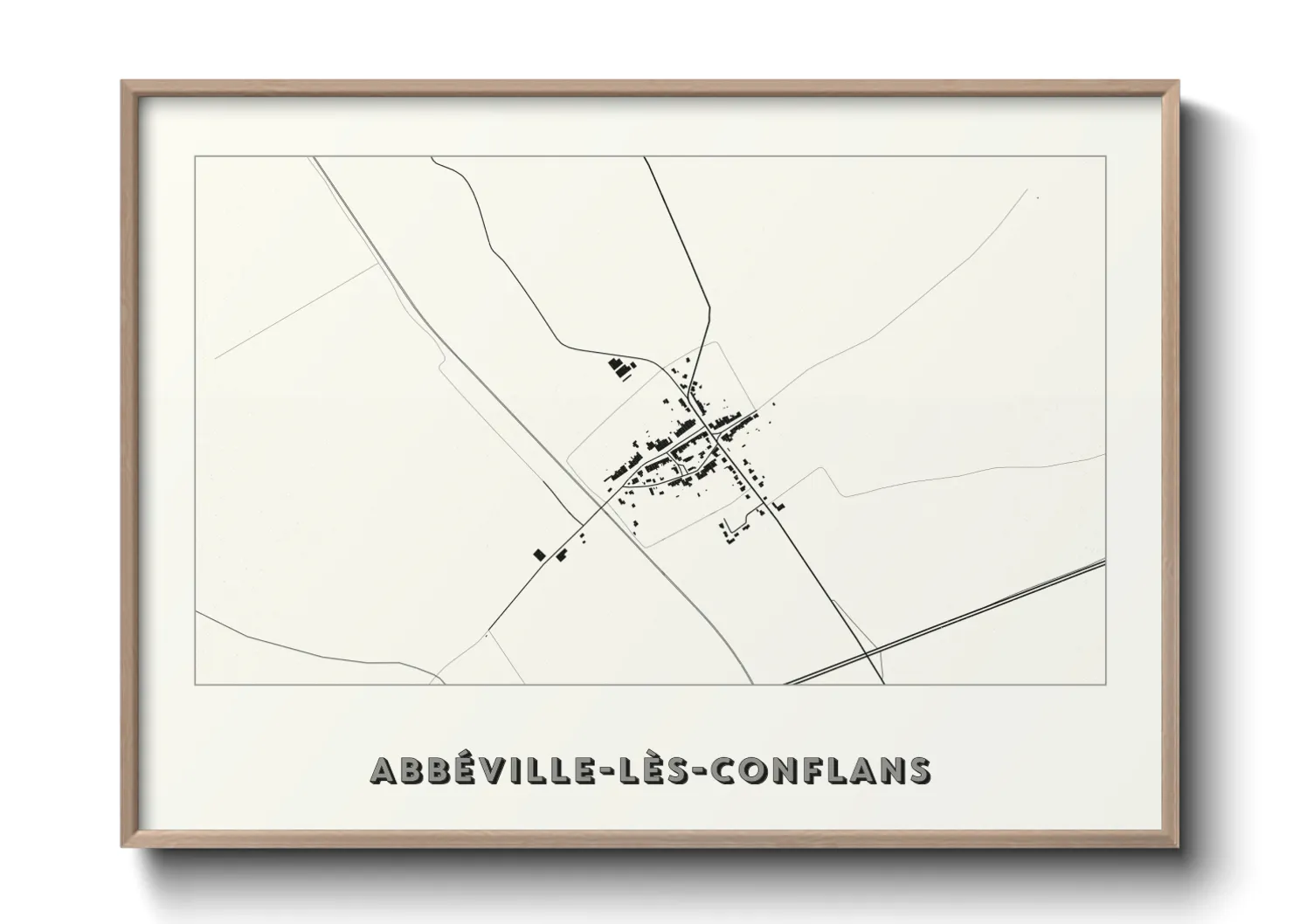 Une affiche de carte sur Abbéville-lès-Conflans