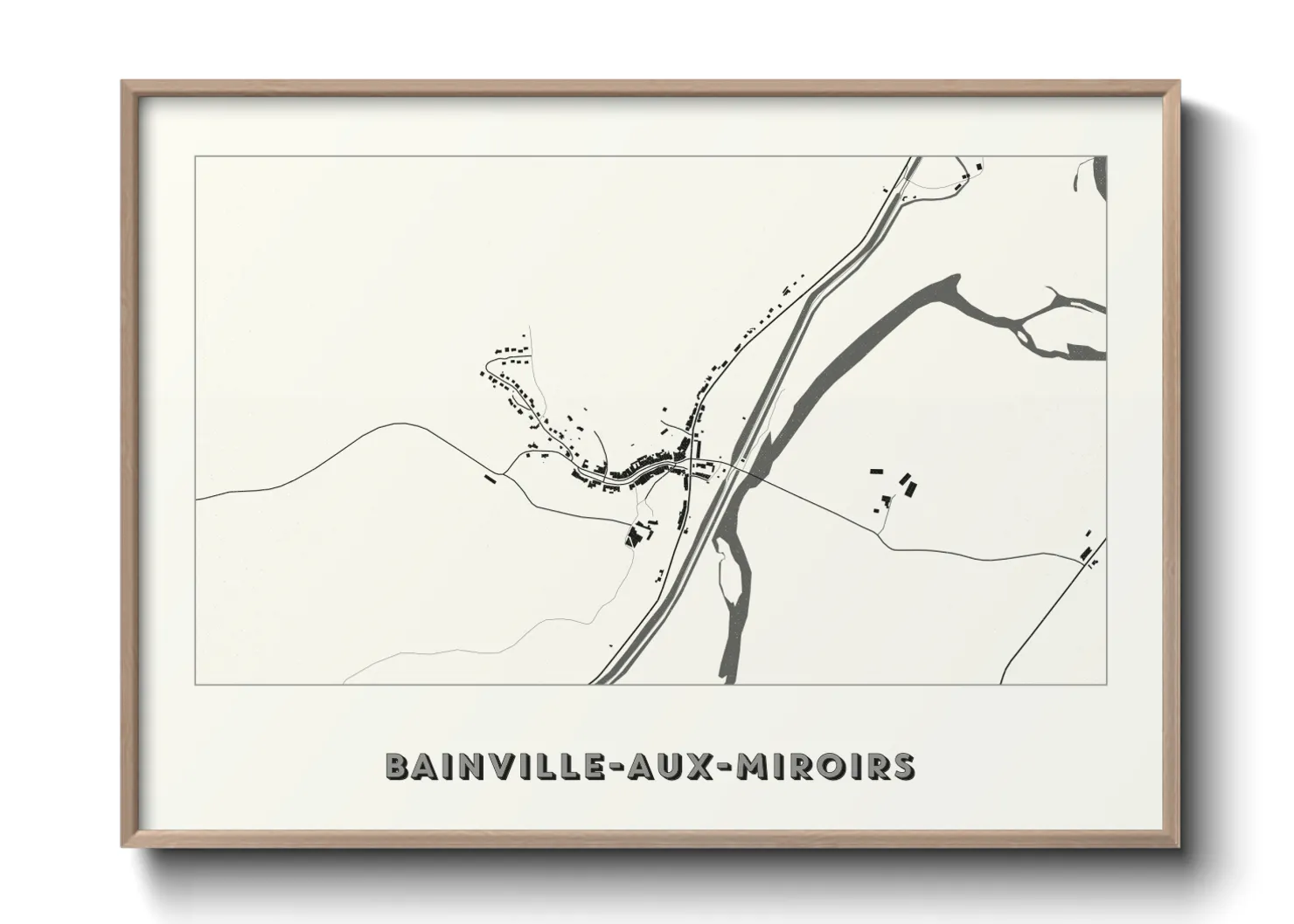 Une affiche de carte sur Bainville-aux-Miroirs