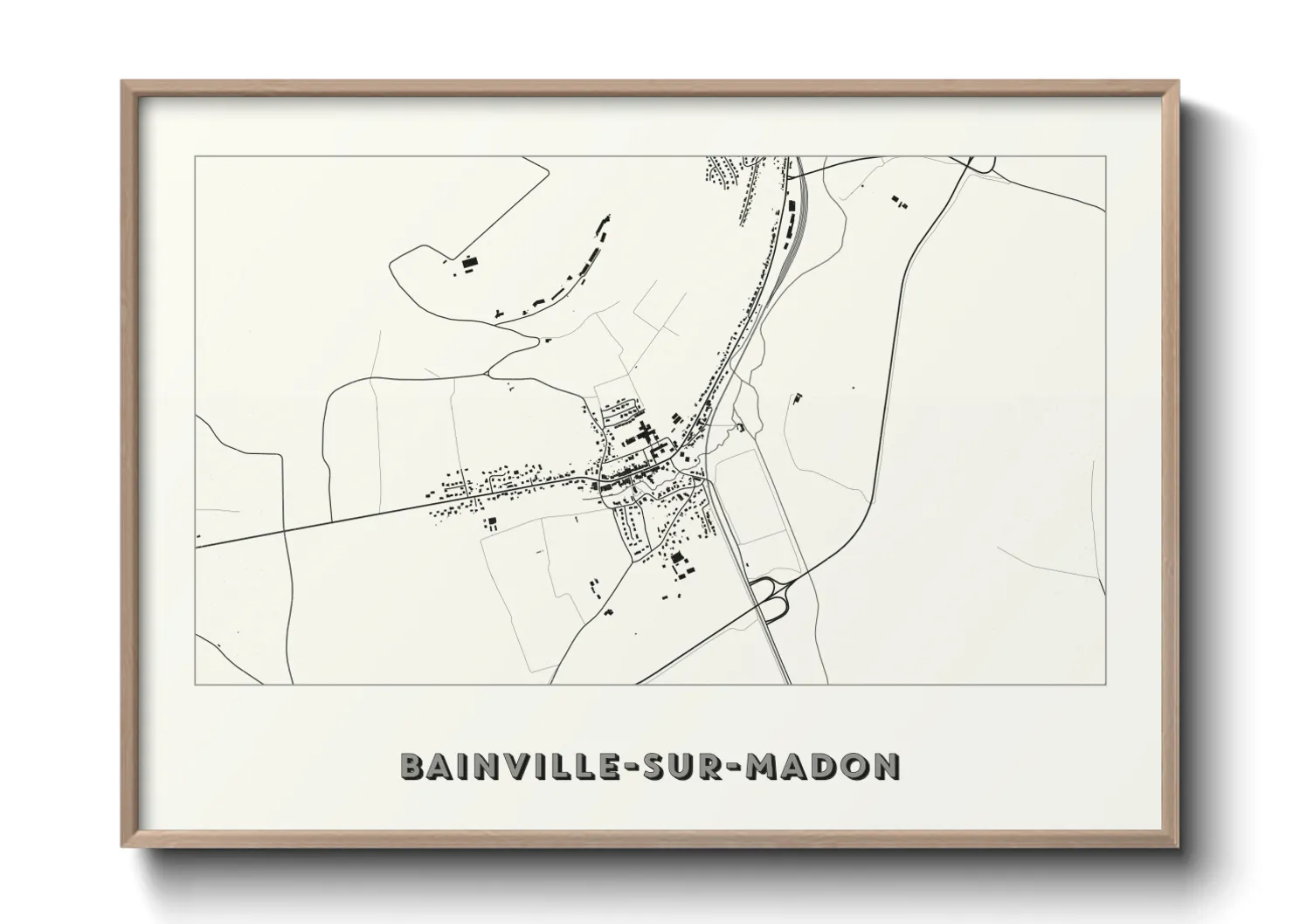 Une affiche de carte sur Bainville-sur-Madon