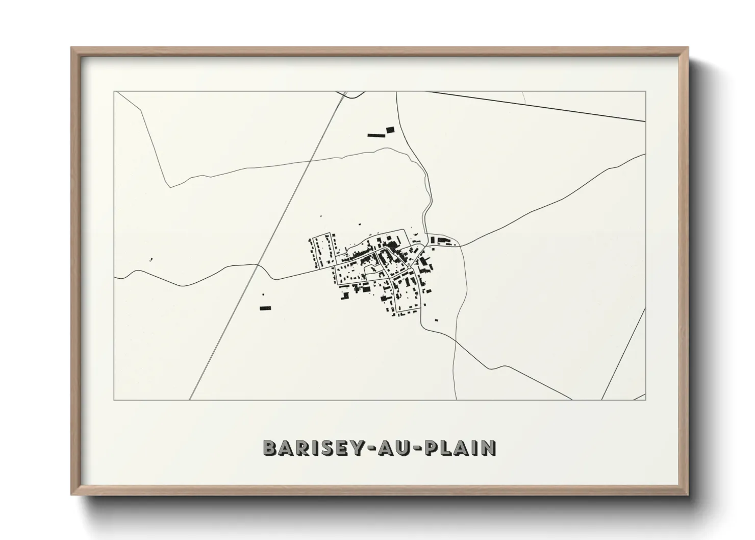 Une affiche de carte sur Barisey-au-Plain
